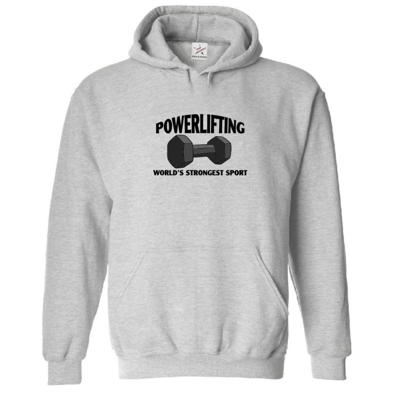 Powerlifting World s Strongest Sport Classic Unisex Kids and Adults Pullover Hoodie For WeightLifters